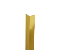 Ilcom Profilé décoratif L Angle extérieur en acier inoxydable 30 mm x 30 mm x 2700 mm - or satiné- Profilé Carrelage