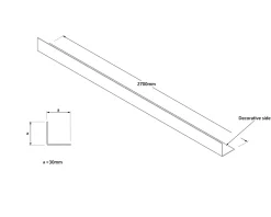 Ilcom Profilé décoratif Li Angle intérieur en acier inoxydable 30 mm x 30 mm x 2700 mm - or satiné- Profilé Carrelage