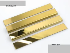 Ilcom Profilé décoratif Li Angle intérieur en acier inoxydable 30 mm x 30 mm x 2700 mm - or poli- Profilé Carrelage