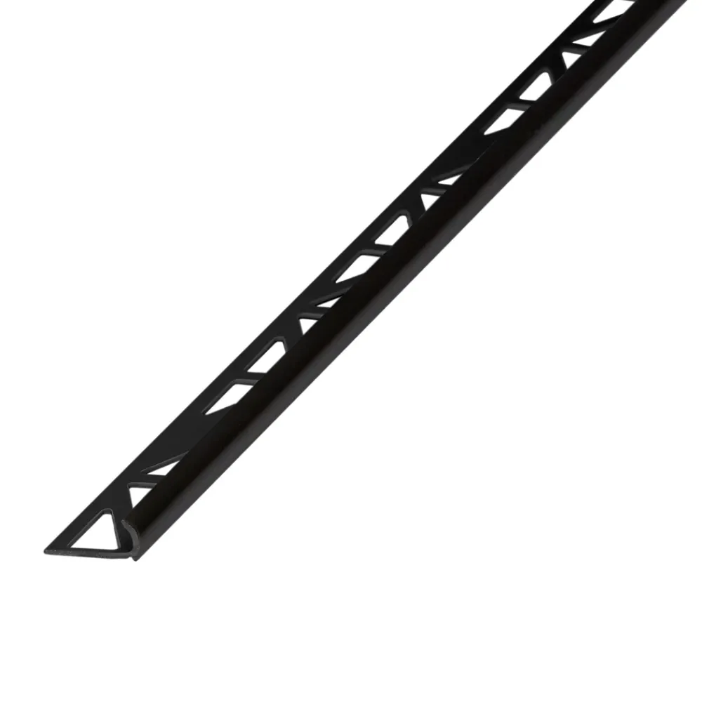 Diall Profilé de carrelage intérieur rond PVC noir lisse L.2,5m x l.2,65 cm x ep.6mm- Profilé Carrelage
