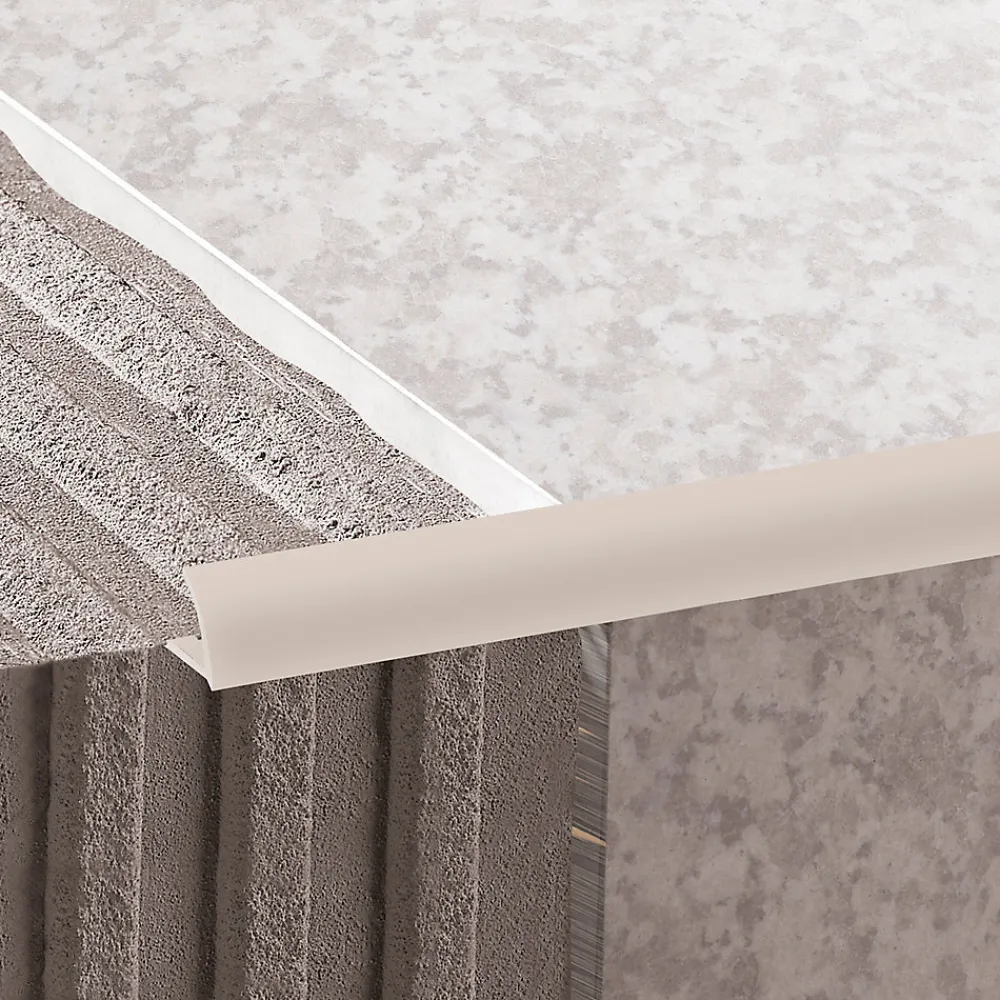 Diall Profilé de carrelage intérieur rond PVC crème lisse L.2,5m x l.2,65 cm x ep.6mm- Profilé Carrelage