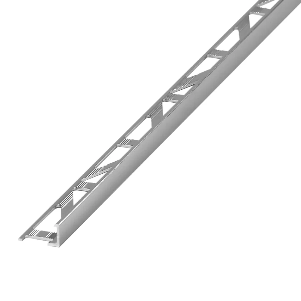 Diall Profilé Carrelage<Profilé de carrelage intérieur droit aluminium brut chromé lisse L.2,5m x l.2,2cm x ep.10mm