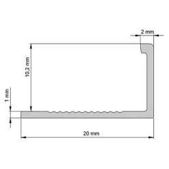 Diall Profilé Carrelage<Profilé de carrelage intérieur droit aluminium brut chromé lisse L.2,5m x l.2,2cm x ep.10mm