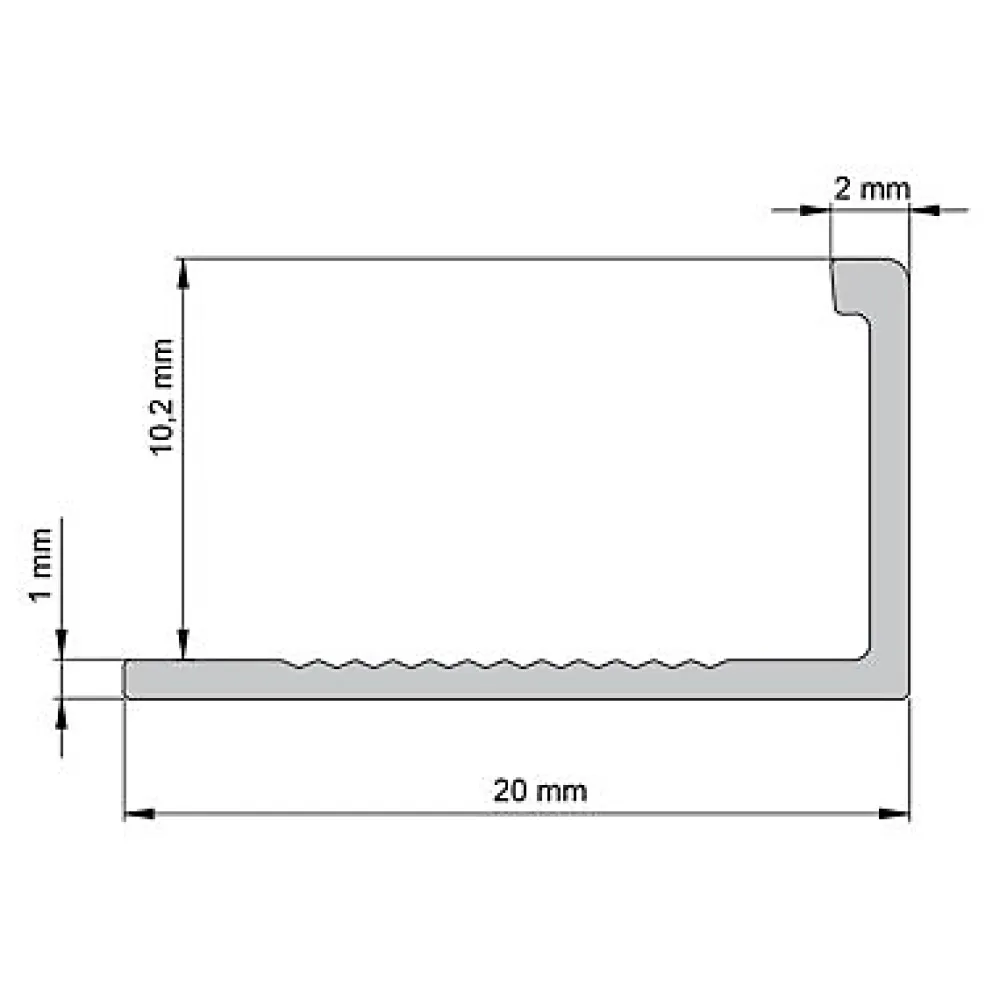 Diall Profilé Carrelage<Profilé de carrelage intérieur droit aluminium brut chromé lisse L.2,5m x l.2,2cm x ep.10mm