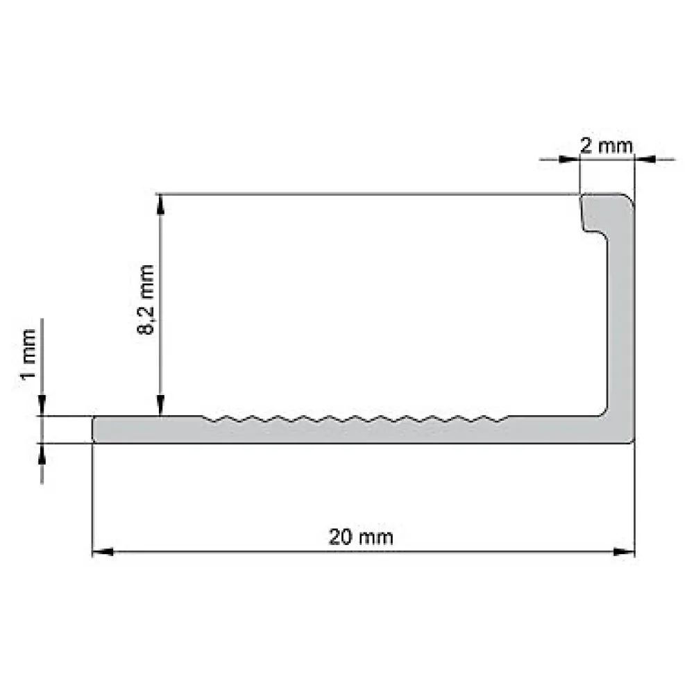 Diall Profilé Carrelage<Profilé de carrelage intérieur droit aluminium brut chromé lisse L.2,5m x l.2,2cm x ep.8mm