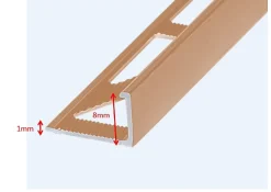 Diall Profilé Carrelage<Profilé de carrelage intérieur droit aluminium gris taupé L.2,5m x l.2,2cm x ep.8mm