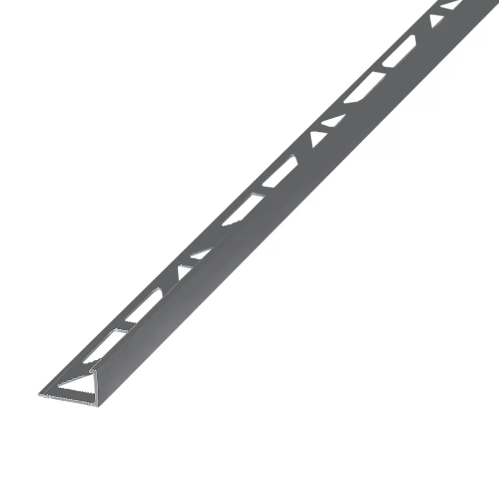 Diall Profilé de carrelage intérieur angle droit alu 22 mm x 2.5 m anthracite- Profilé Carrelage