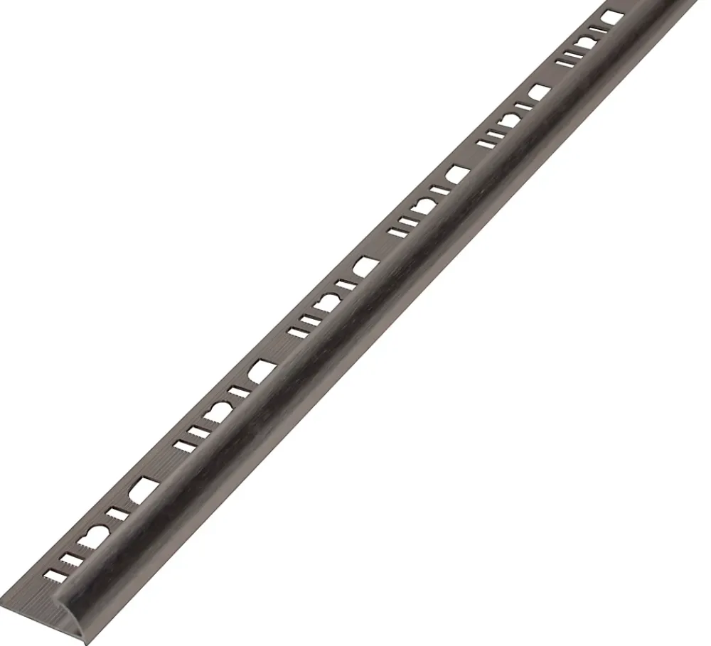 Diall Profilé de carrelage intérieur rond aluminium champagne brossé texturé L.2,5m x l.2,6cm x ep.9mm- Profilé Carrelage