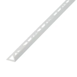Diall Profilé de carrelage intérieur droit PVC blanc lisse L.2,5m x l.2,28cm x ep.10mm- Profilé Carrelage