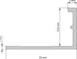 Diall Profilé de carrelage intérieur droit PVC blanc lisse L.2,5m x l.2,28cm x ep.12,5mm- Profilé Carrelage