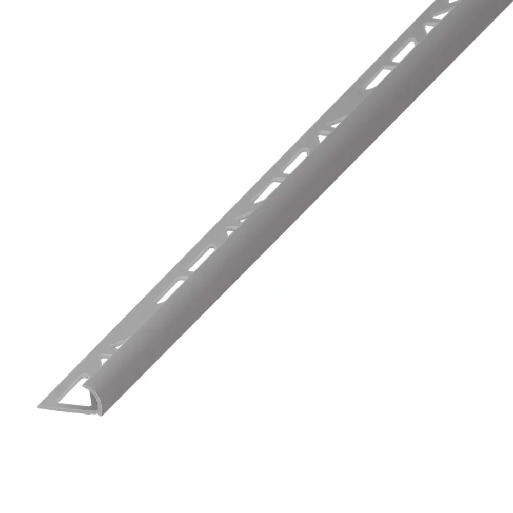 Diall Profilé de carrelage intérieur 1/4 rond PVC gris clair L.2,5m x l.2,7 cm x ep.9mm- Profilé Carrelage