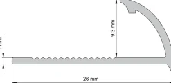 Diall Profilé de carrelage intérieur 1/4 rond PVC gris clair L.2,5m x l.2,7 cm x ep.9mm- Profilé Carrelage