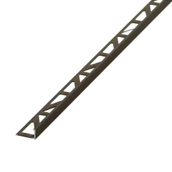 Diall Profilé de carrelage intérieur droit aluminium champagne brossé texturé L.2,5m x l.1,74cm x ep.8mm- Profilé Carrelage