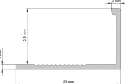 Diall Profilé de carrelage intérieur droit aluminium brut chromé lisse L.2,5m x l.22cm x ep.12,5mm- Profilé Carrelage
