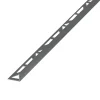Diall Profilé de carrelage intérieur angle droit alu 22 mm x 2.5 m gris foncé- Profilé Carrelage