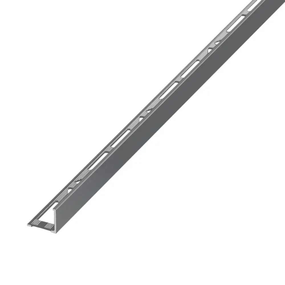 Diall Profilé Carrelage<Profilé de carrelage intérieur angle droit alu 22 mm x 2.5 m gris foncé 23g