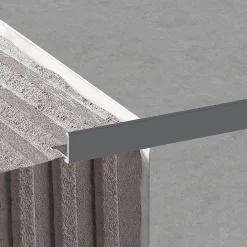Diall Profilé Carrelage<Profilé de carrelage intérieur angle droit alu 22 mm x 2.5 m gris foncé 23g