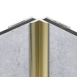 Schulte Profilé de finition + 1 profilé d'angle intérieur H.210 x l.1,7 cm, aluminium, or mat, decodesign vendu par 2- Panneau Mural De Salle De Bains