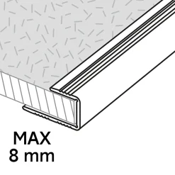 GoodHome Profilé De Rénovation Pour Sol<Profilé de finition en U en aluminium pour sol , décor métal mat 8,5 x 1 800 mm