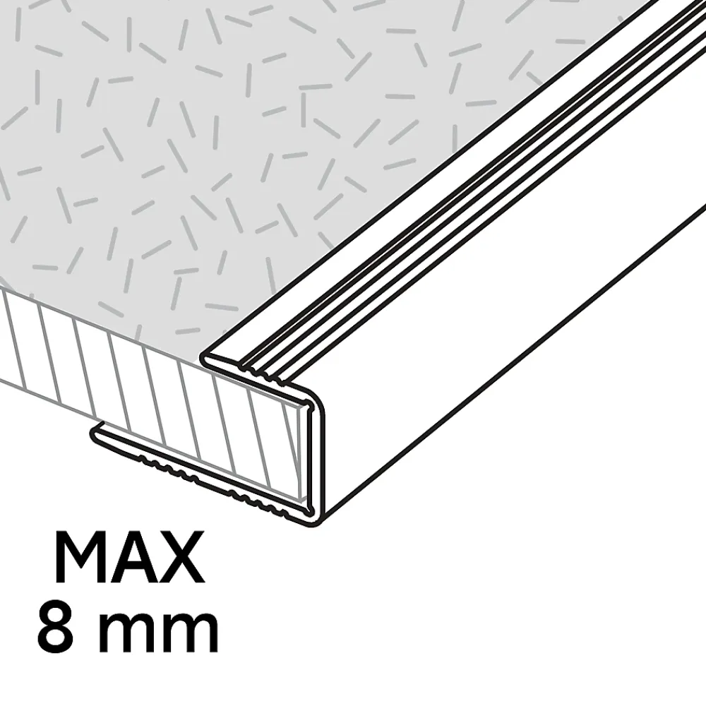 GoodHome Profilé De Rénovation Pour Sol<Profilé de finition en U en aluminium pour sol , décor métal mat 8,5 x 930 mm