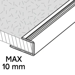 GoodHome Profilé de finition en U en aluminium pour sol , décor métal mat 10,5 x 930 mm- Profilé De Rénovation Pour Sol