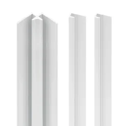 Schulte Panneau Mural De Salle De Bains<Profilé de fintion + 1 profilé d'angle intérieur H.255 x l.2,3 cm, aluminium, blanc brillant, Deco Design vendu par 2