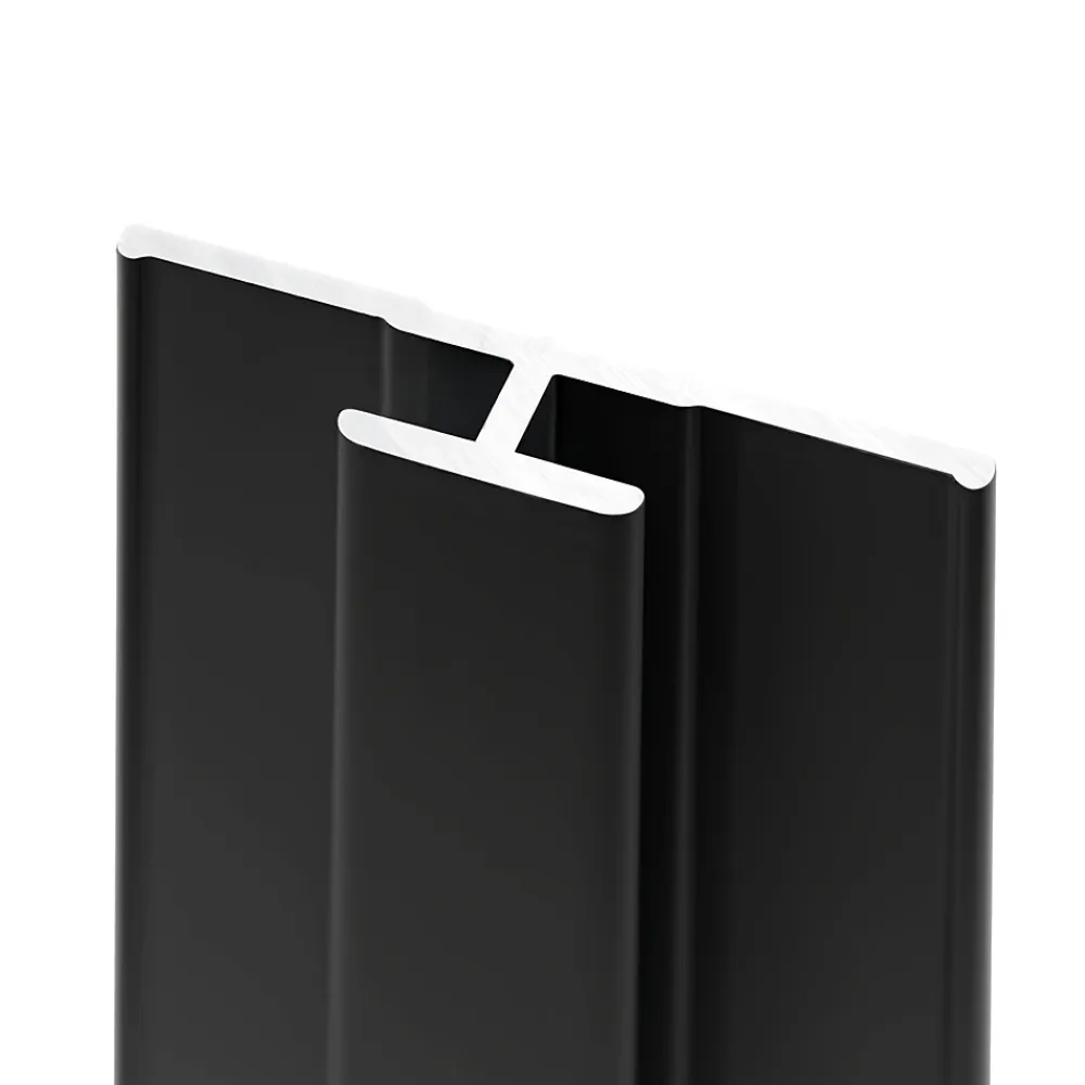 Schulte Profilé de jonction H.255 x 3,3 cm, aluminium, noir mat, Deco Design- Panneau Mural De Salle De Bains