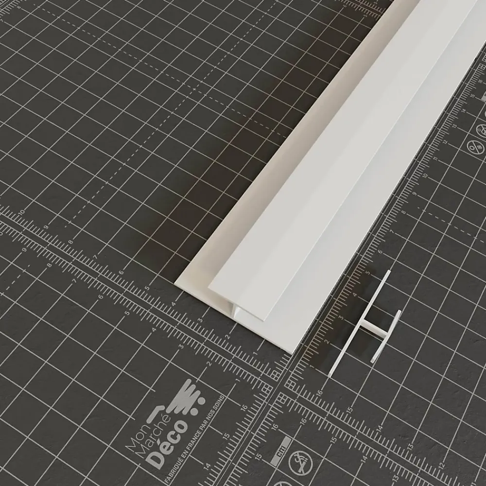 Tecnoprofils Profil de Jonction PVC 8 mm - Longueur 2.60 m - Blanc- Lambris Mural