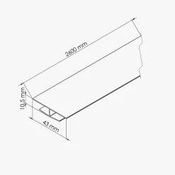 Tecnoprofils Profil de Jonction PVC Alimentaire 8 mm - Longueur 2.60 m - Blanc- Lambris Mural