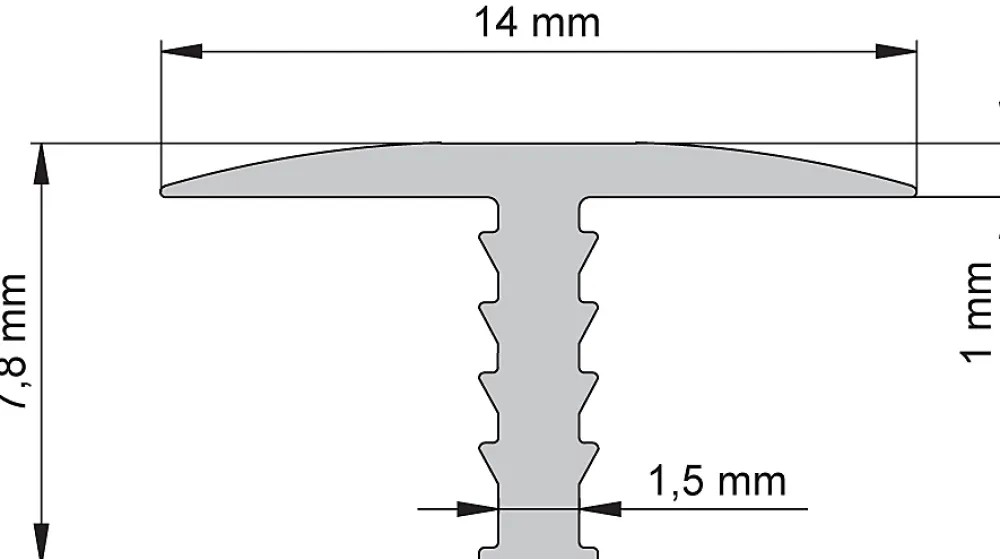 Diall Profilé Carrelage<Profilé de transition intérieur droit aluminium effet chromé poli L.2,5m x l.1,4cm x ep.11mm