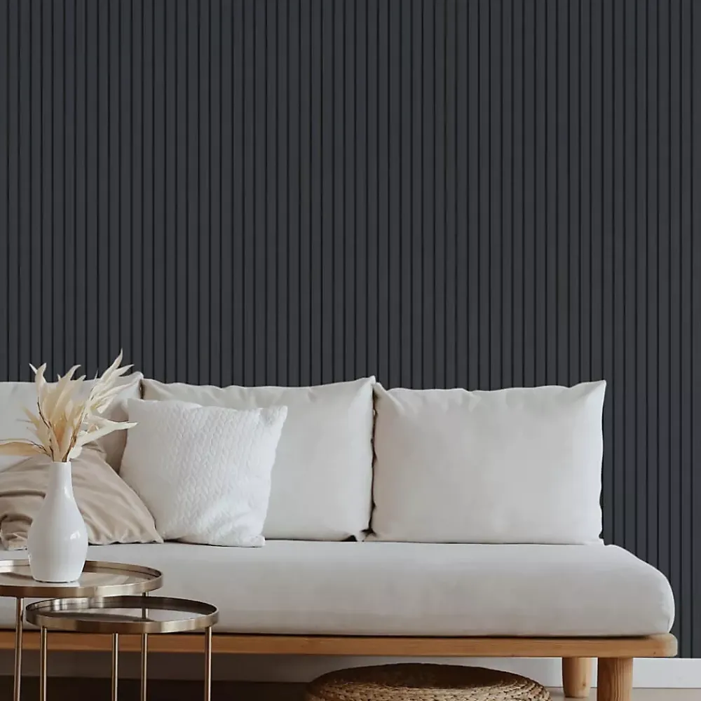 Protocole Home Panneau Tasseau Bois<- Lambris MDF décoratif BEATS 2750 x 599 x 12 mm - Surface lisse, finition mate