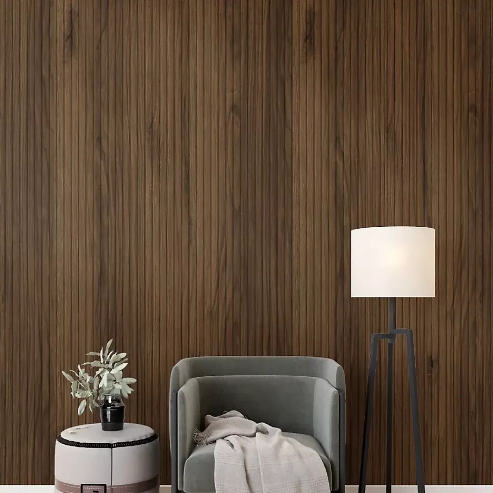 Protocole Home - Lambris MDF décoratif BEATS 2750 x 599 x 12 mm - Surface lisse, finition mate- Panneau Tasseau Bois