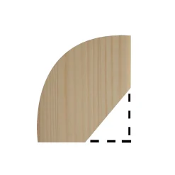 Quart de rond raboté pin 12 x 12 mm L.2,4 m- Moulure