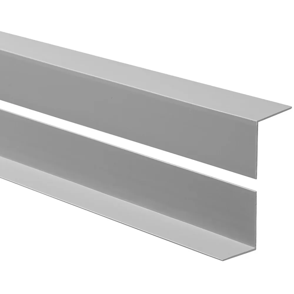 Quest Plinthe Pour Sol En Vinyle Et Pvc<Cornière PVC 40x40 mm de protection et de décoration, baguette d'angle de finition, profilé L, KT, rigide, gris, 100 cm