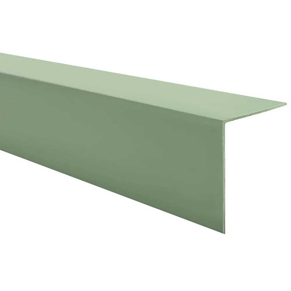 Quest Cornière PVC 20x20 mm de protection et de décoration, baguette d'angle de finition, profilé L, KT, rigide, vert clair, 150 c- Plinthe Pour Sol En Vinyle Et Pvc