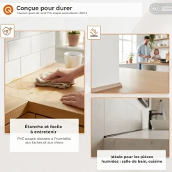 Quest Moulure<Moulure Décorative Adhesive 10 mm, Quart de Rond PVC flexible - 3 mètres, chêne clair