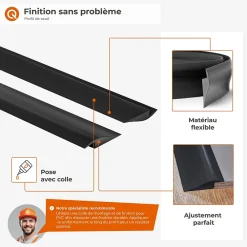 Quest Profil de rampe flexible en PVC pour carrelages, moquettes, brun, 100 cm- Plinthe Pour Sol En Vinyle Et Pvc