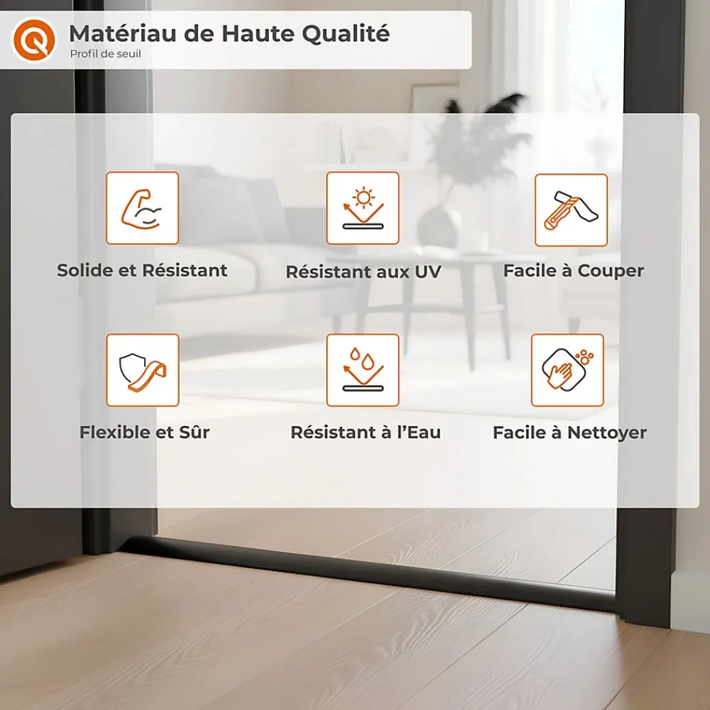 Quest Profil de rampe flexible en PVC pour carrelages, moquettes, brun, 100 cm- Plinthe Pour Sol En Vinyle Et Pvc
