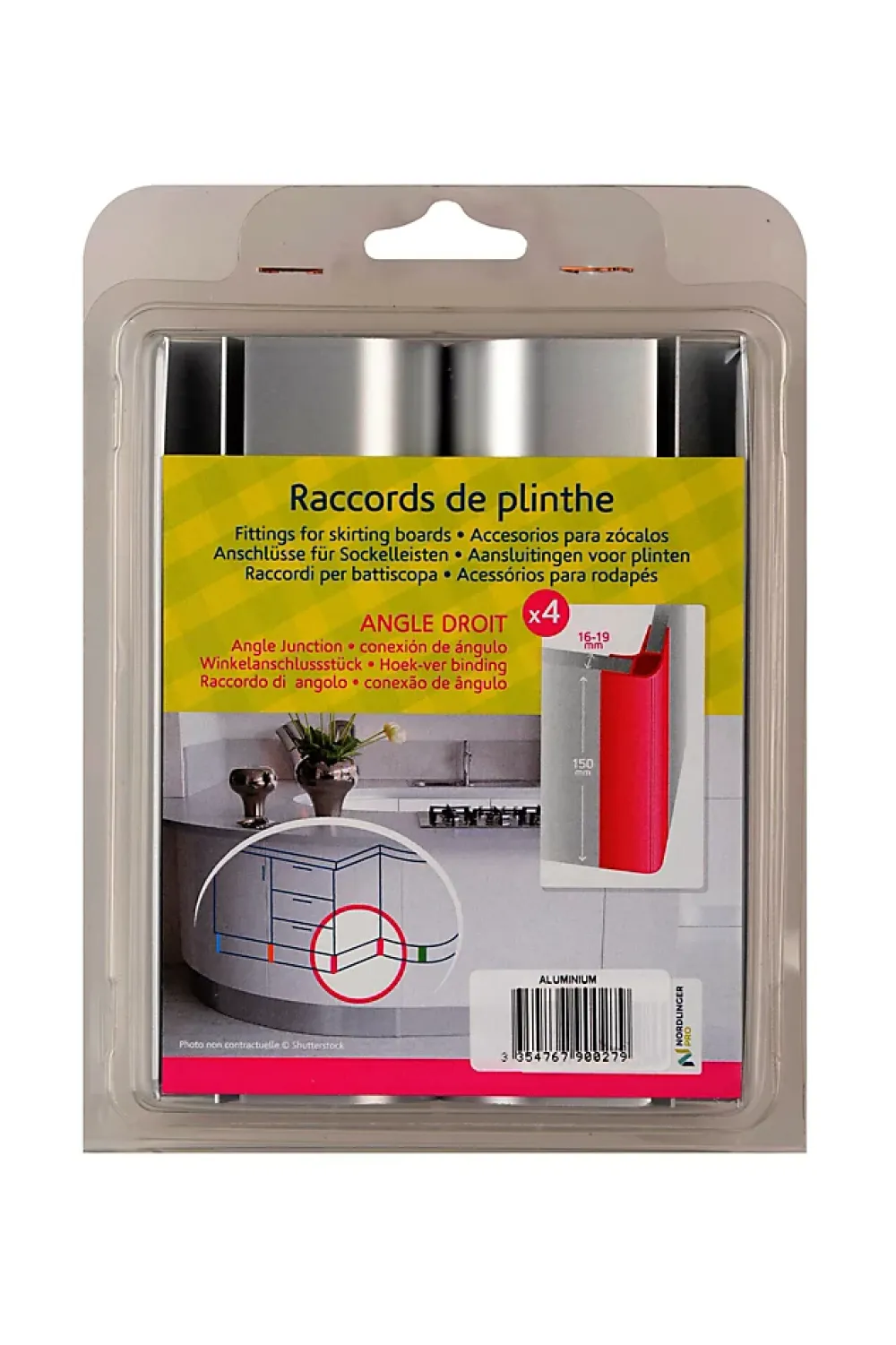 Nordlinger Pro Plinthe De Cuisine<Raccord d'angle droit de plinthe de cuisine Nordlinger 16/19 mm, gris x 4