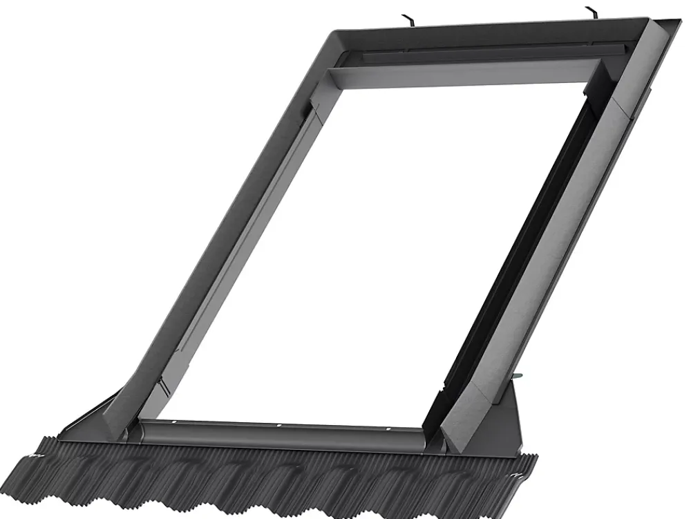Velux Raccord fenêtre de toit simple sur tuiles EDW UK04 gris- Raccord, Habillage Et Bloc Isolant De Fenêtre De Toit