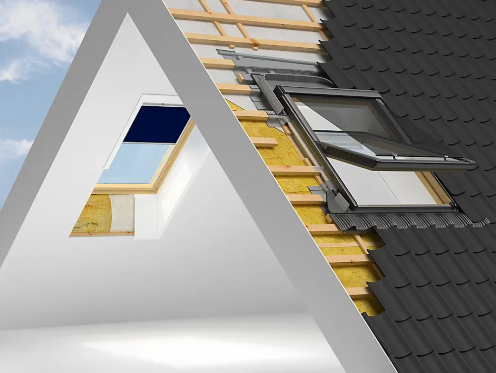 Velux Raccord fenêtre de toit simple sur tuiles EDW UK08 rouge- Raccord, Habillage Et Bloc Isolant De Fenêtre De Toit
