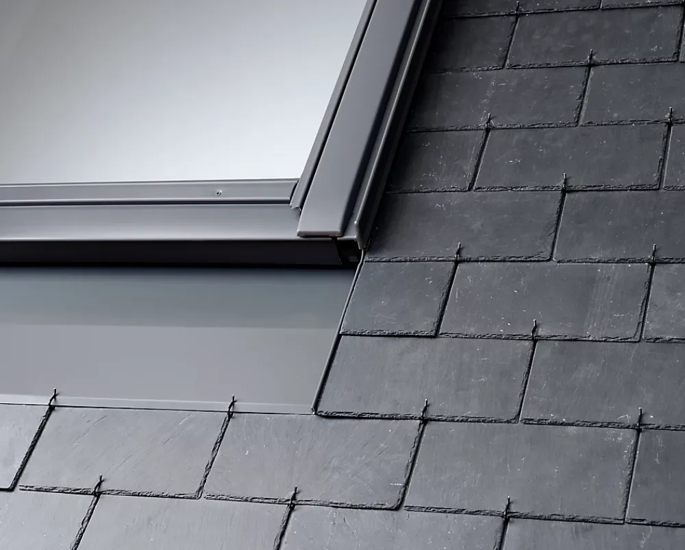 Velux Raccord fenêtre de toit simple sur ardoises EDN CK02 gris- Raccord, Habillage Et Bloc Isolant De Fenêtre De Toit