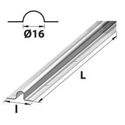 Afbat - Tb Industrie Sas Rail gorge ronde à visser acier ø16 mm x L.2000 x l.58 mm Afbat- Accesoire Pour Volet