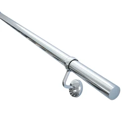 Fortia Rampe arrondie pour escalier en acier coloris argent- Accessoire D'Escalier