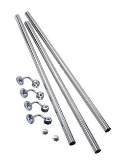 Fortia Rampe arrondie pour escalier en acier coloris argent- Accessoire D'Escalier