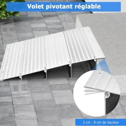 Giantex Rampe de seuil de Porte Charge 317KG Hauteur réglable Cadre en Aluminium Robuste Surface Antidérapante- Barre De Seuil|Barre De Seuil