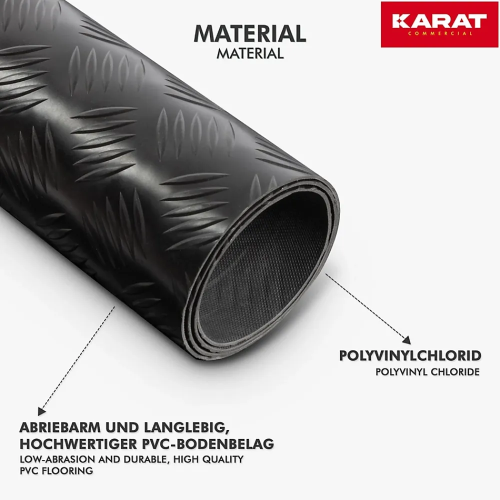 Floordirekt Dalle Pvc Garage<Revetement sur mesure, Noir 120 x 450 cm -