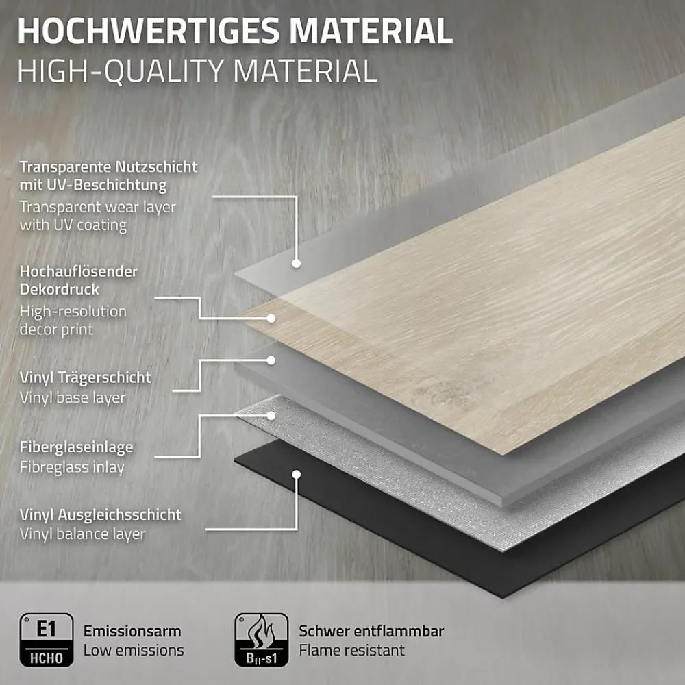 Ml-Design Revêtement de sol à clic en PVC 6,16m²/28 planches 122x18cm marron aspect chêne afterglow- Dalle Et Lame Pvc