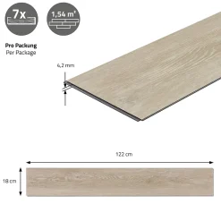 Ml-Design Revêtement de sol à clic en PVC 6,16m²/28 planches 122x18cm marron aspect chêne afterglow- Dalle Et Lame Pvc