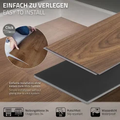 Ml-Design Dalle Et Lame Pvc<Revêtement de sol à clic en PVC 7,7m²/35 planches 122x18cm marron aspect chêne bois